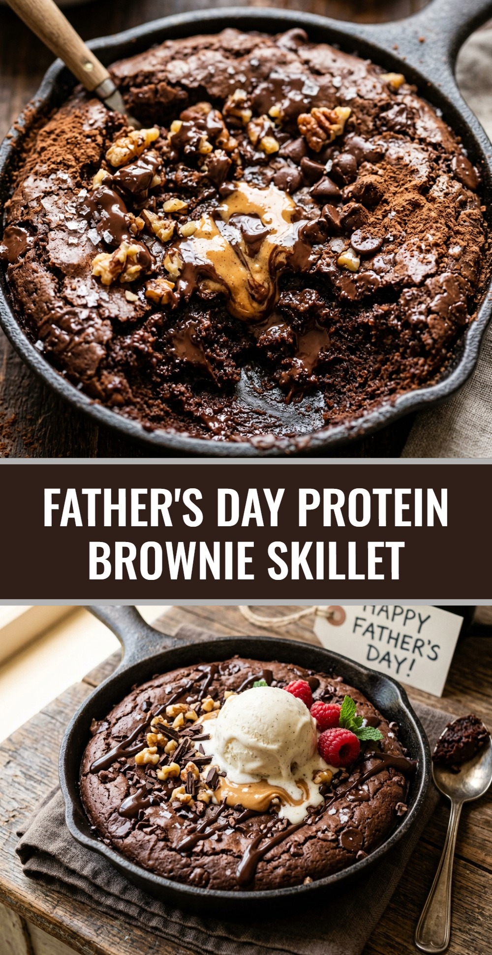 Father's Day Protein Brownie Skillet