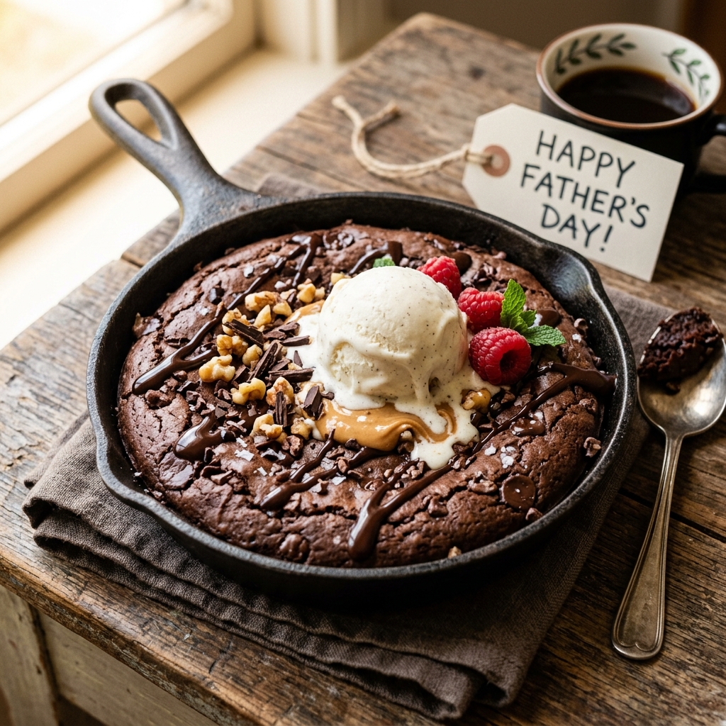 Father's Day Protein Brownie Skillet