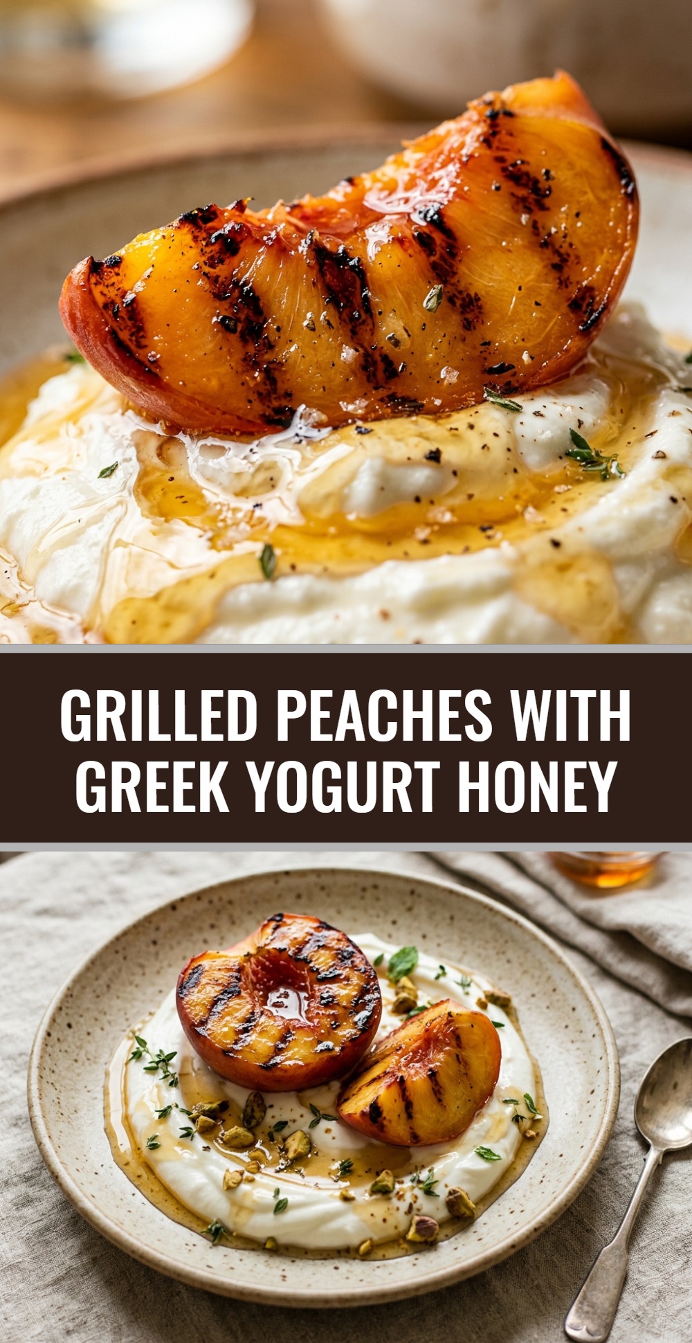 Grilled Peaches with Greek Yogurt Honey