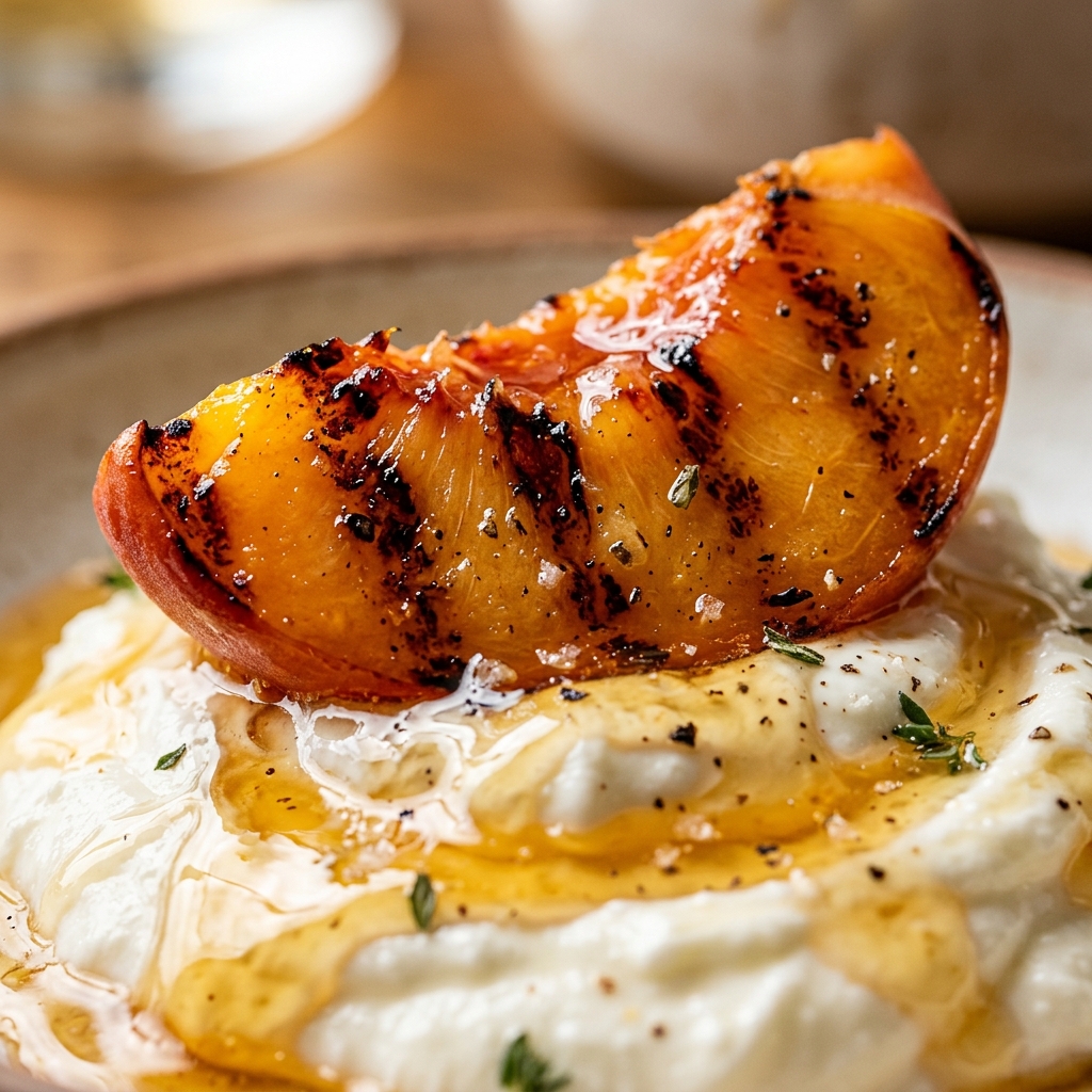 Grilled Peaches with Greek Yogurt Honey