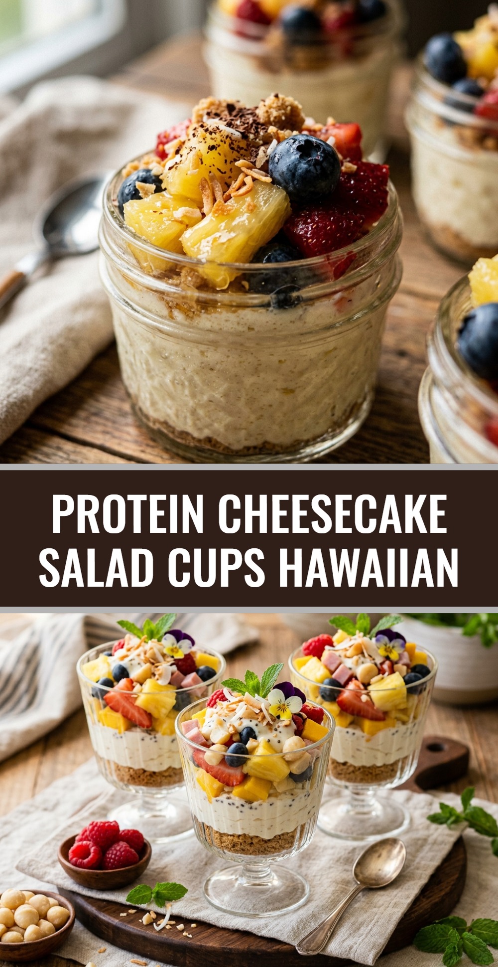 Protein Cheesecake Salad Cups Hawaiian