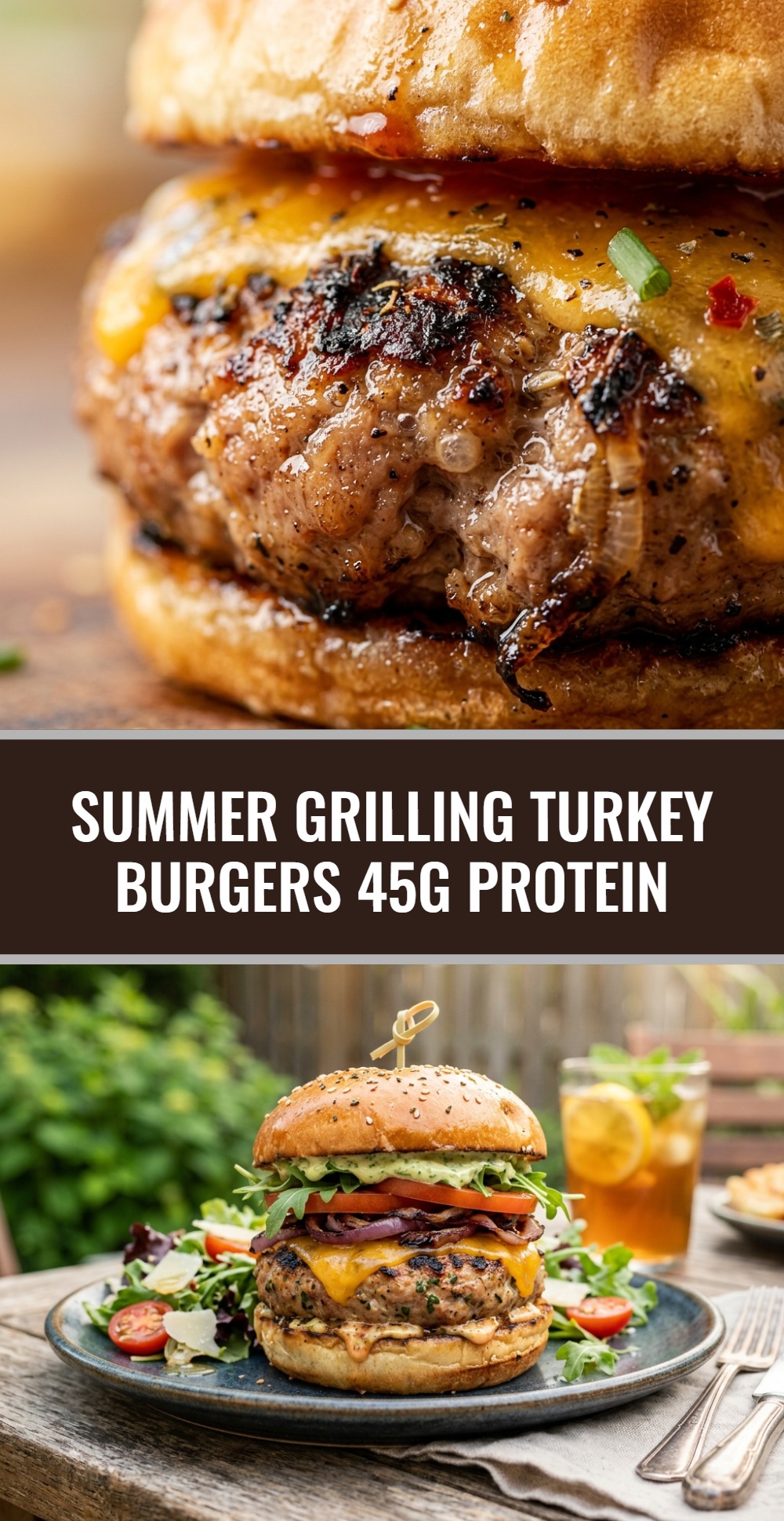 Summer Grilling Turkey Burgers 45g Protein