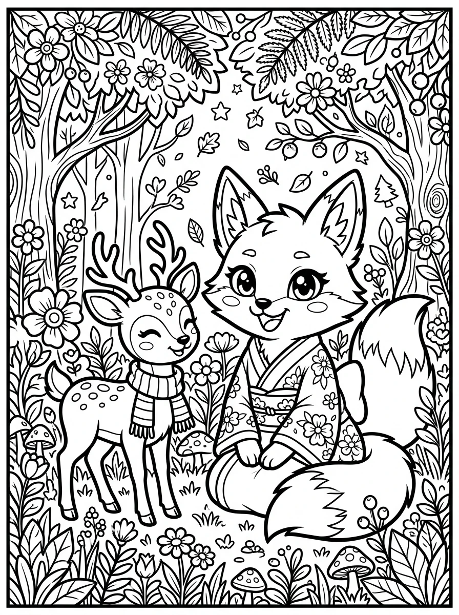anime animal coloring pages to print coloring page 4