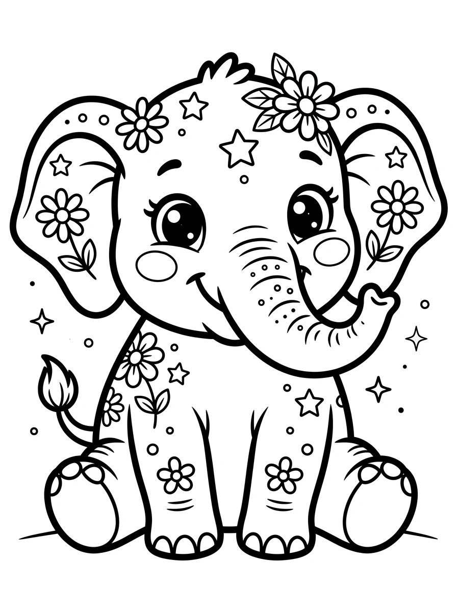 cute baby animal coloring pages for kids coloring page 1