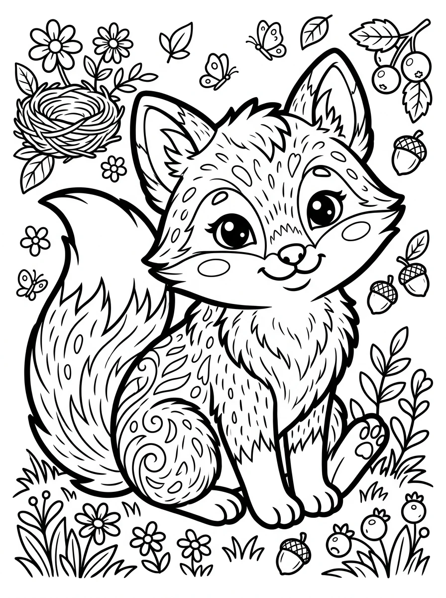 cute baby animal coloring pages for kids coloring page 5