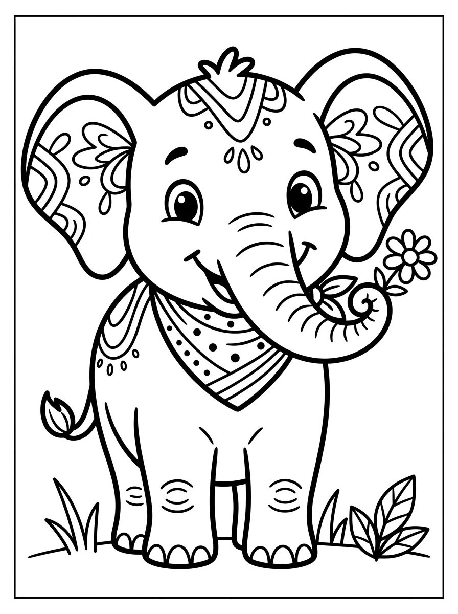 cute baby animal coloring pages for kids coloring page 6