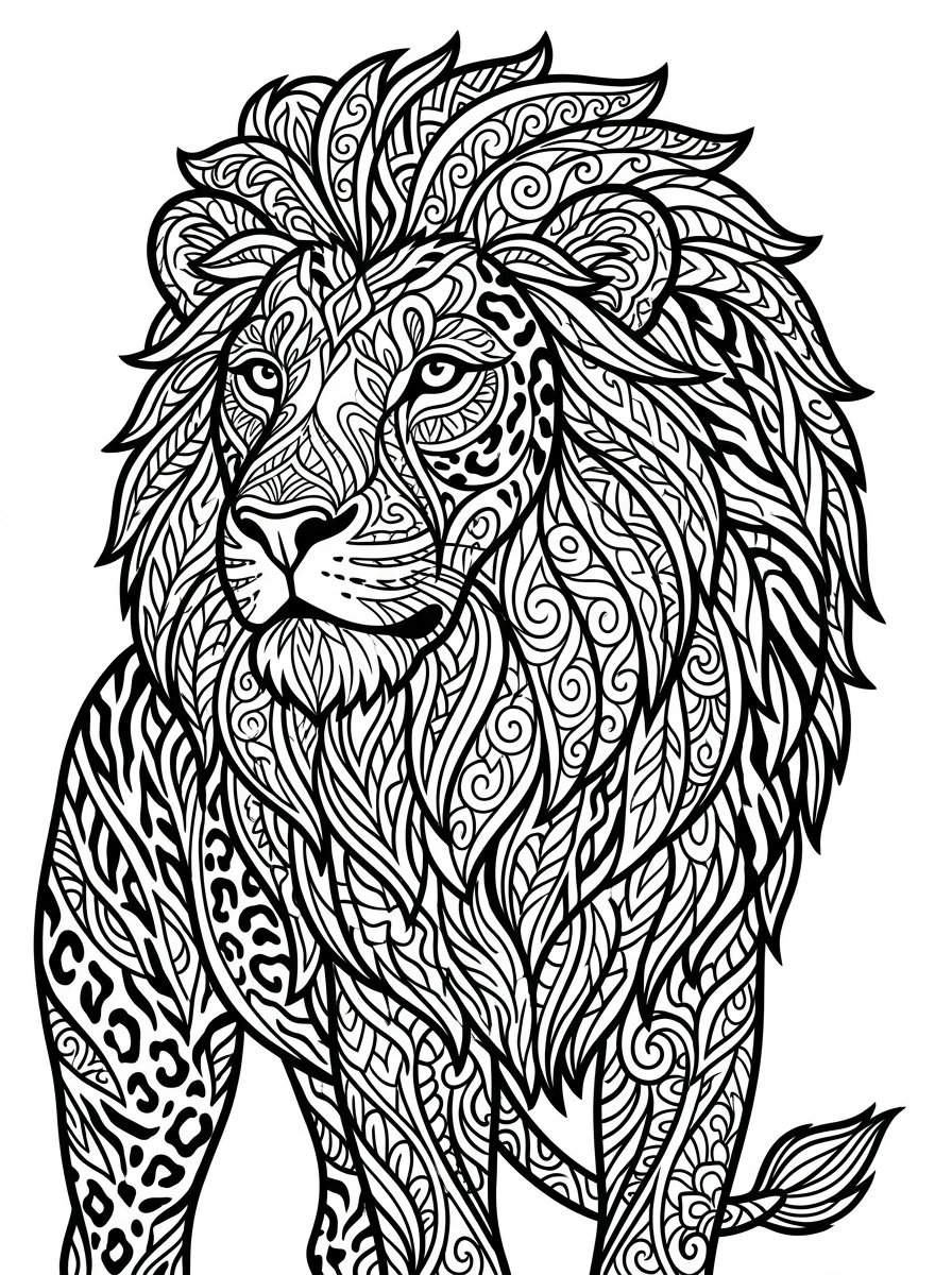 detailed animal print coloring pages for adults coloring page 1