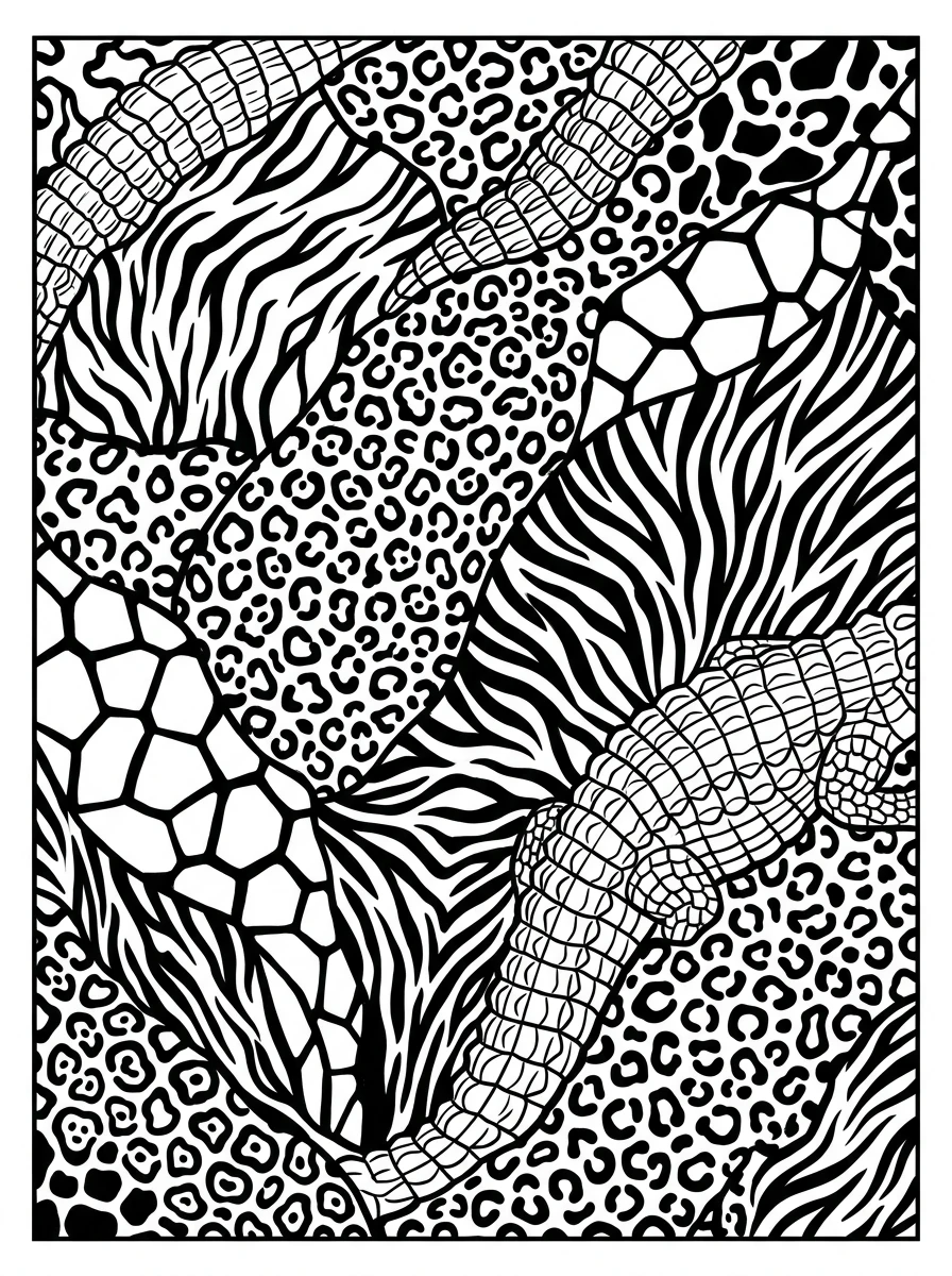 detailed animal print coloring pages for adults coloring page 2