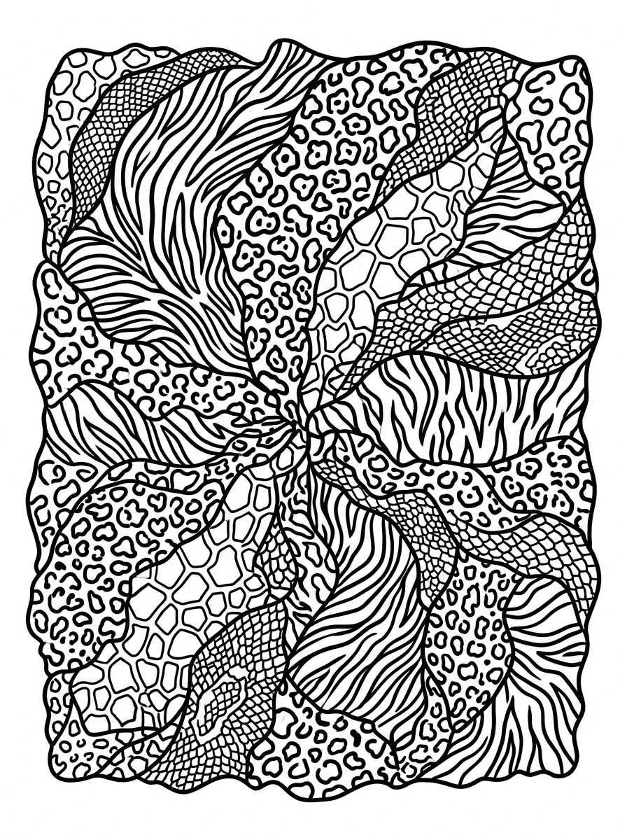 detailed animal print coloring pages for adults coloring page 3