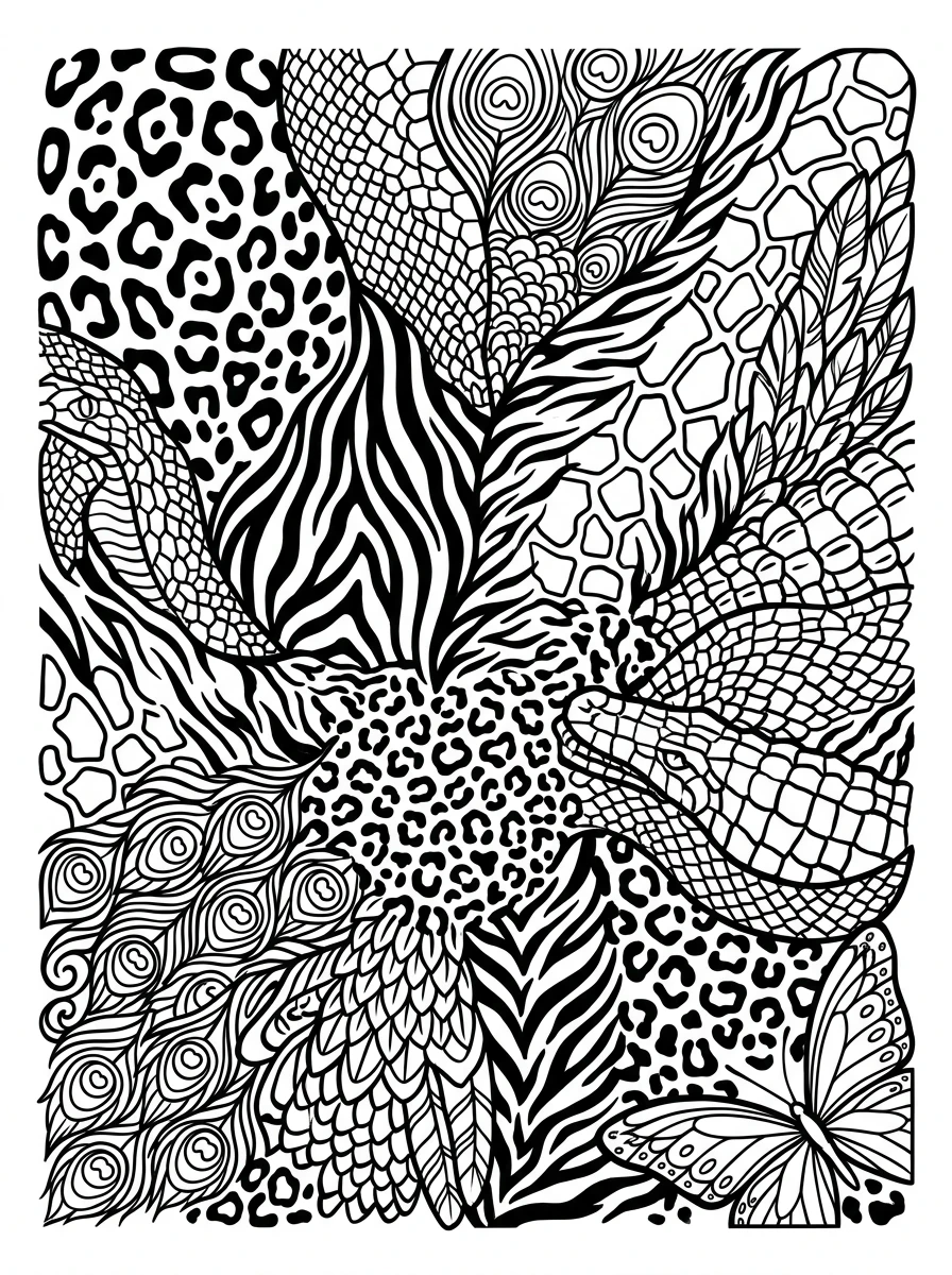 detailed animal print coloring pages for adults coloring page 6