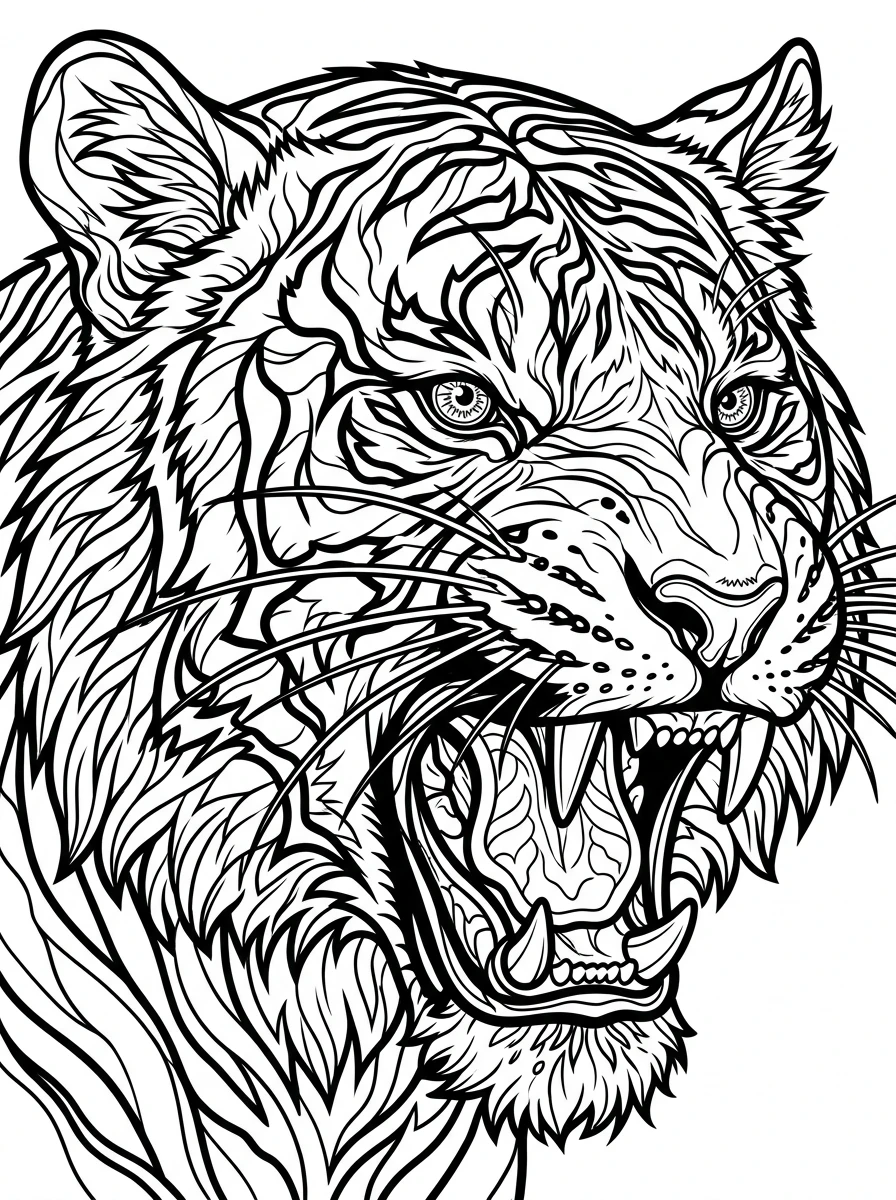 detailed animal print coloring pages for adults coloring page 7