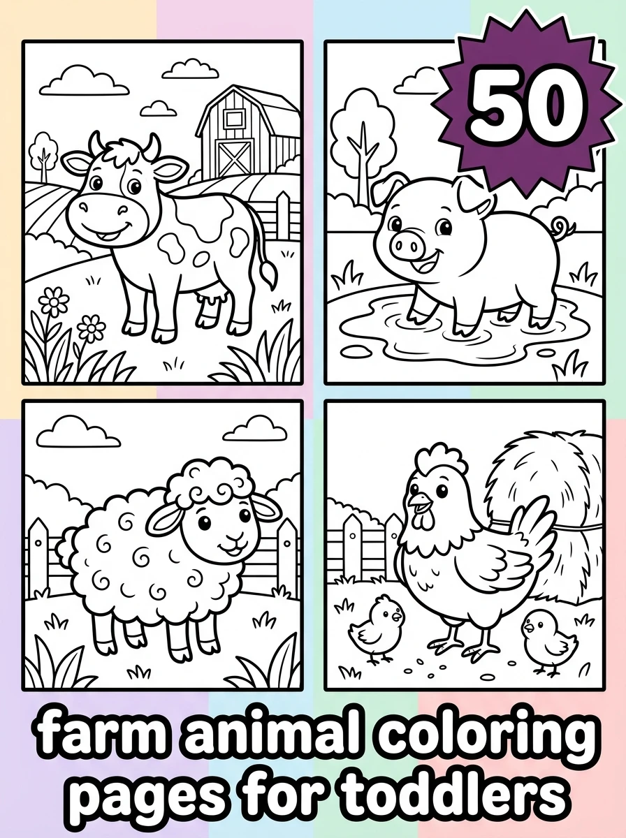 farm animal coloring pages for toddlers