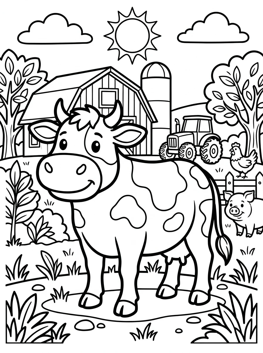 farm animal coloring pages for toddlers coloring page 1
