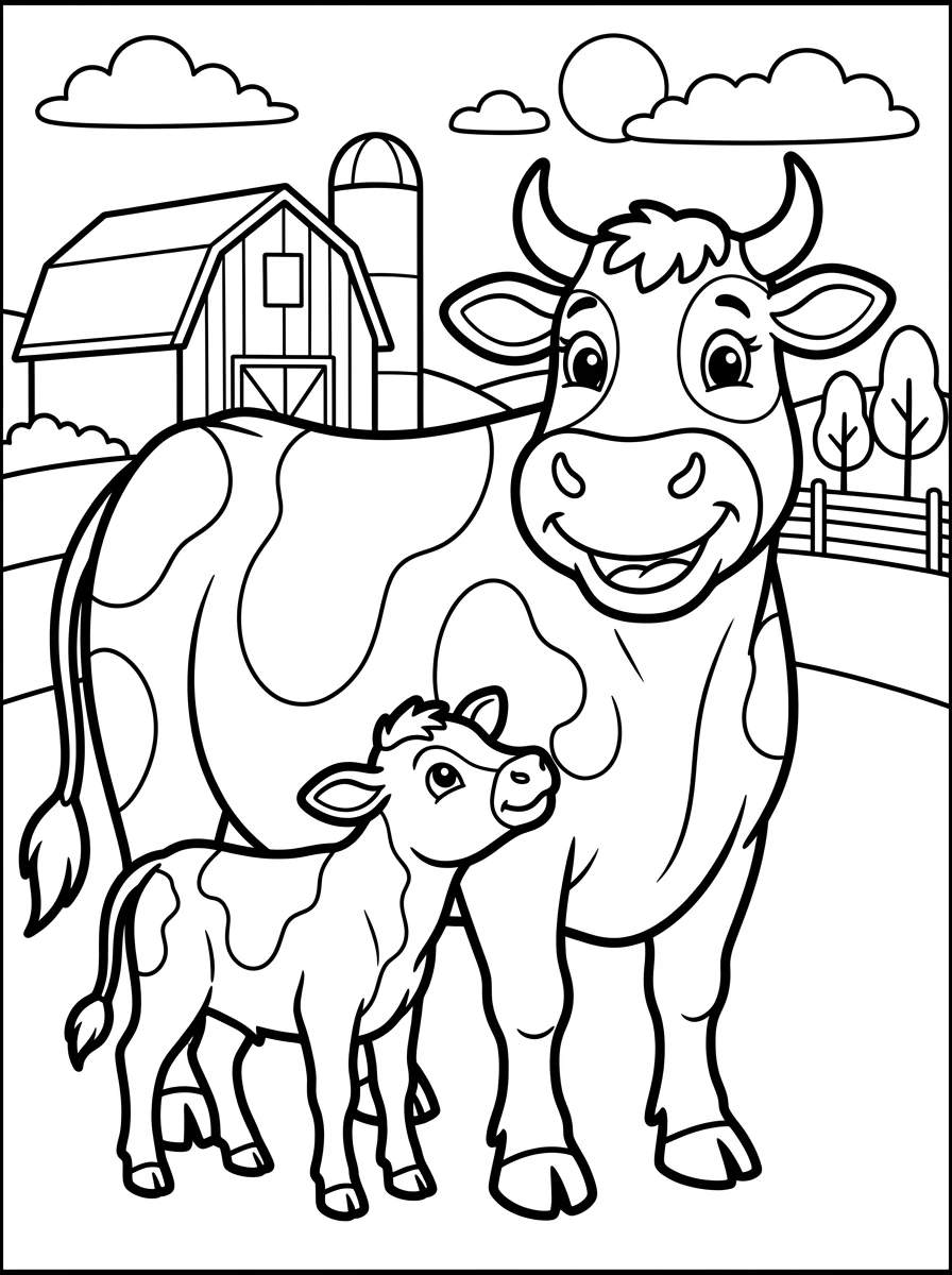 farm animal coloring pages for toddlers coloring page 2