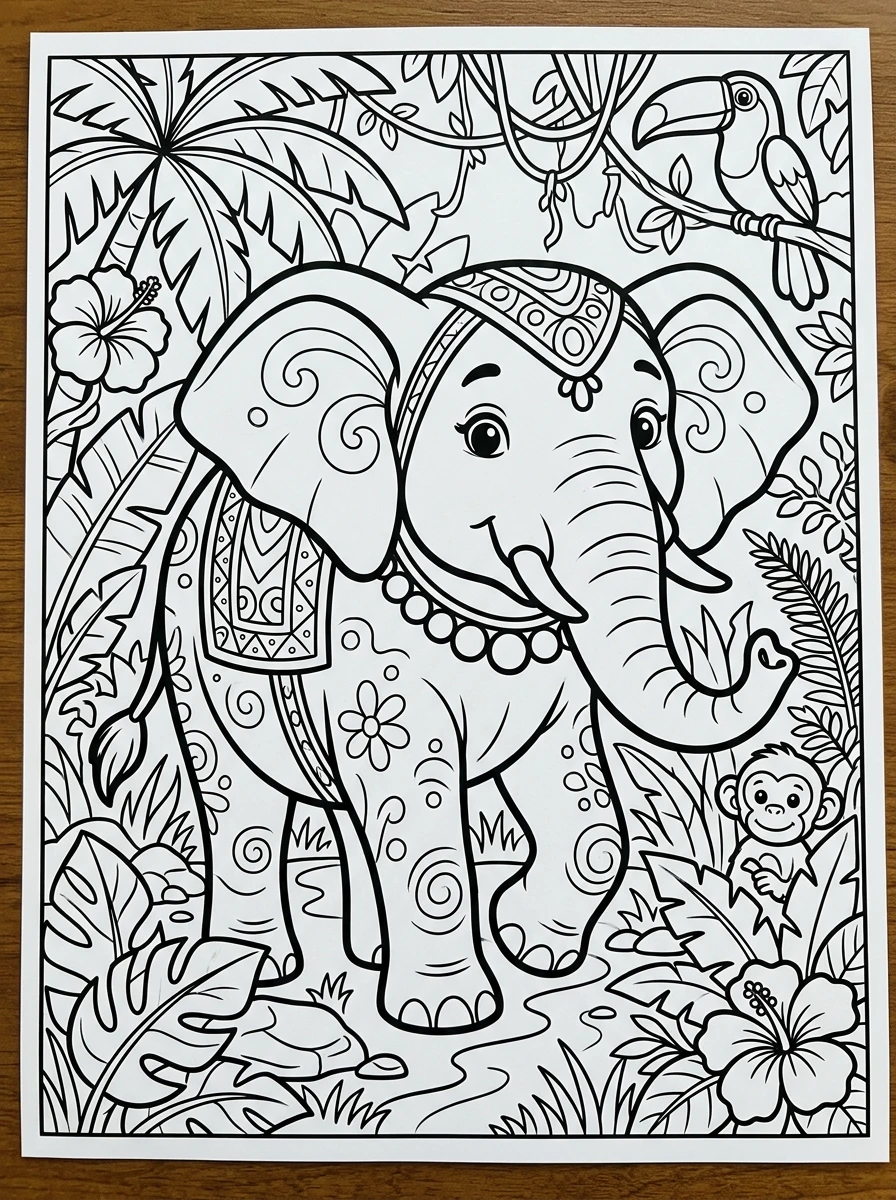 jungle animal coloring pages for preschoolers coloring page 5