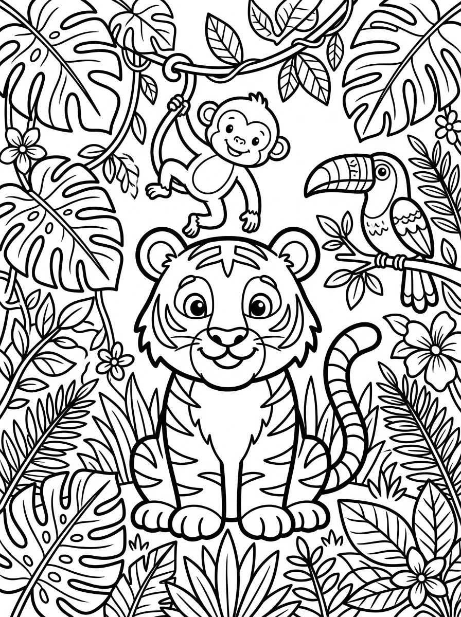 jungle animal coloring pages for preschoolers coloring page 7