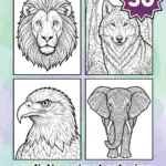realistic animal coloring pages for adults