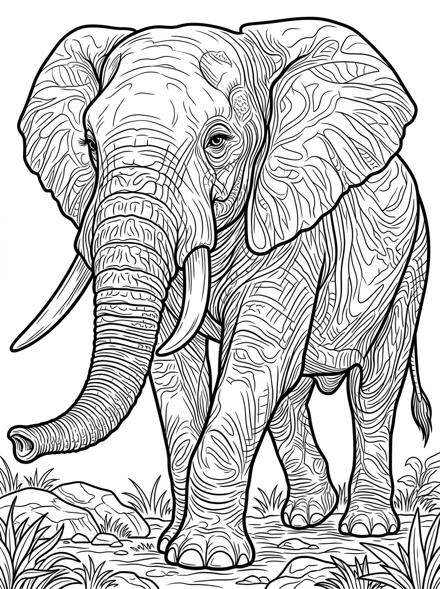realistic animal coloring pages for adults coloring page 1