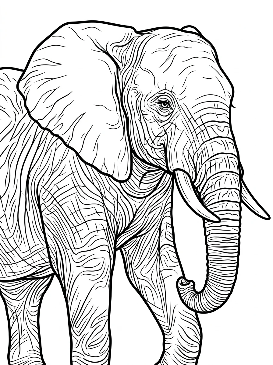realistic animal coloring pages for adults coloring page 2
