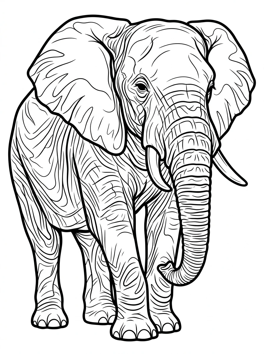 realistic animal coloring pages for adults coloring page 4