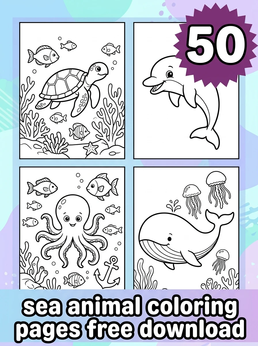 sea animal coloring pages free download